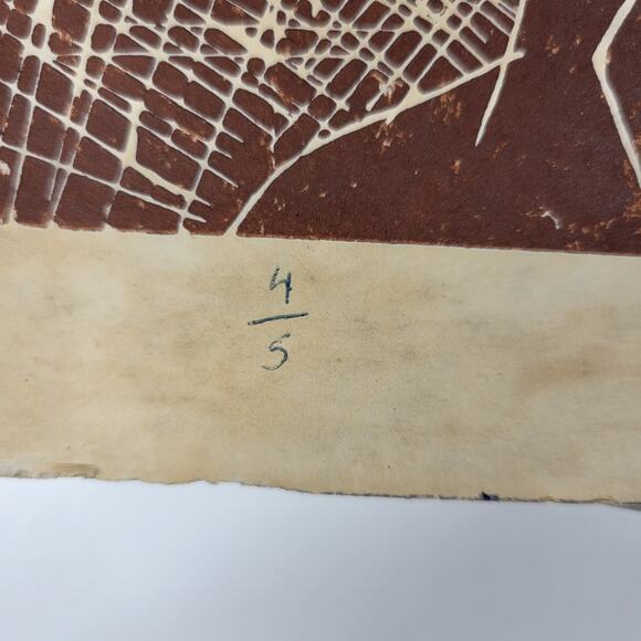 VTG Jesus Christ Crucifix Abstract Art Brown Daniel Cesio Expressionist Original - Picture 4 of 16